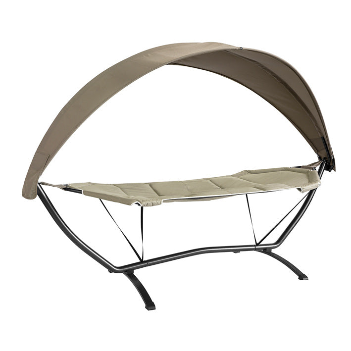 SoBuy | Hängematte mit Gestell | Hängemattengestell mit Sonnendach | Hängemattenhalter | OGS51-BR