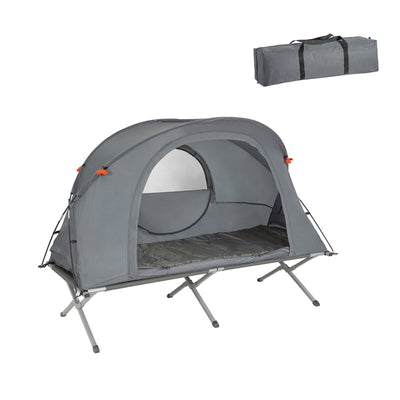 SoBuy 4in1-Zelt Campingzelt Feldbett 1 Mann Zelt Outdoor Grau 194x147x87cm OGS60-HG
