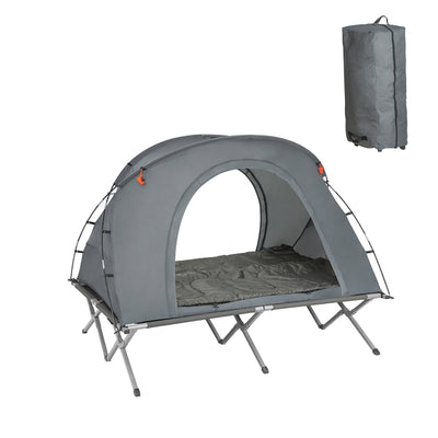 SoBuy 4in1-Zelt Campingzelt Feldbett 2 Personen Outdoor Grau 194x157x145cm OGS60-L-HG