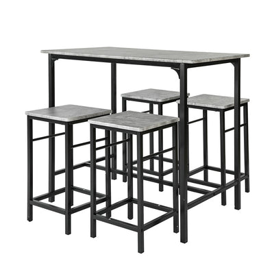 SoBuy | Table de bar avec 4 tabourets | Ensemble table de bar | 5 pièces | OGT11-HG 