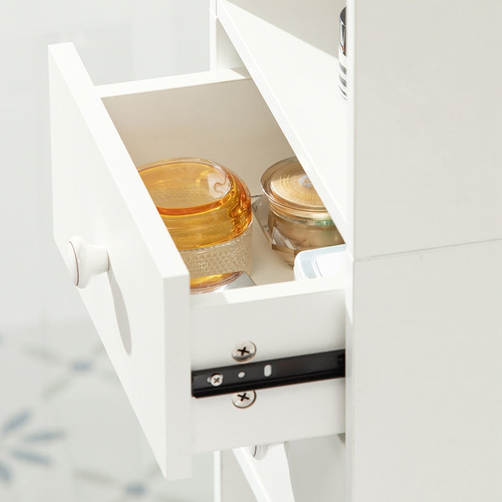 SoBuy | Bibliothèque avec tiroirs | Étagère en bois autoportante | STR10-W